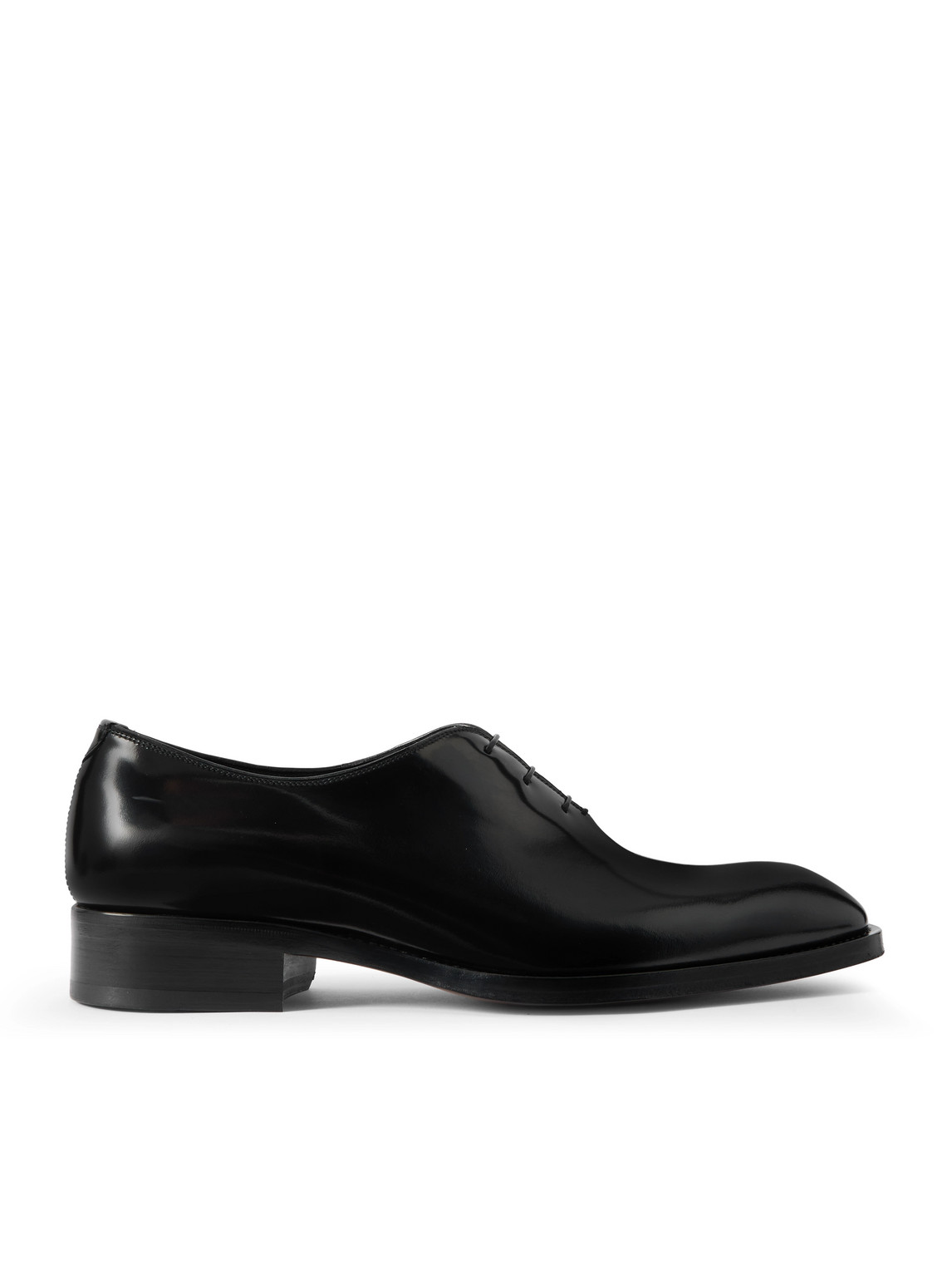 Tom Ford Whole-cut Patent-leather Oxford Shoes In Black