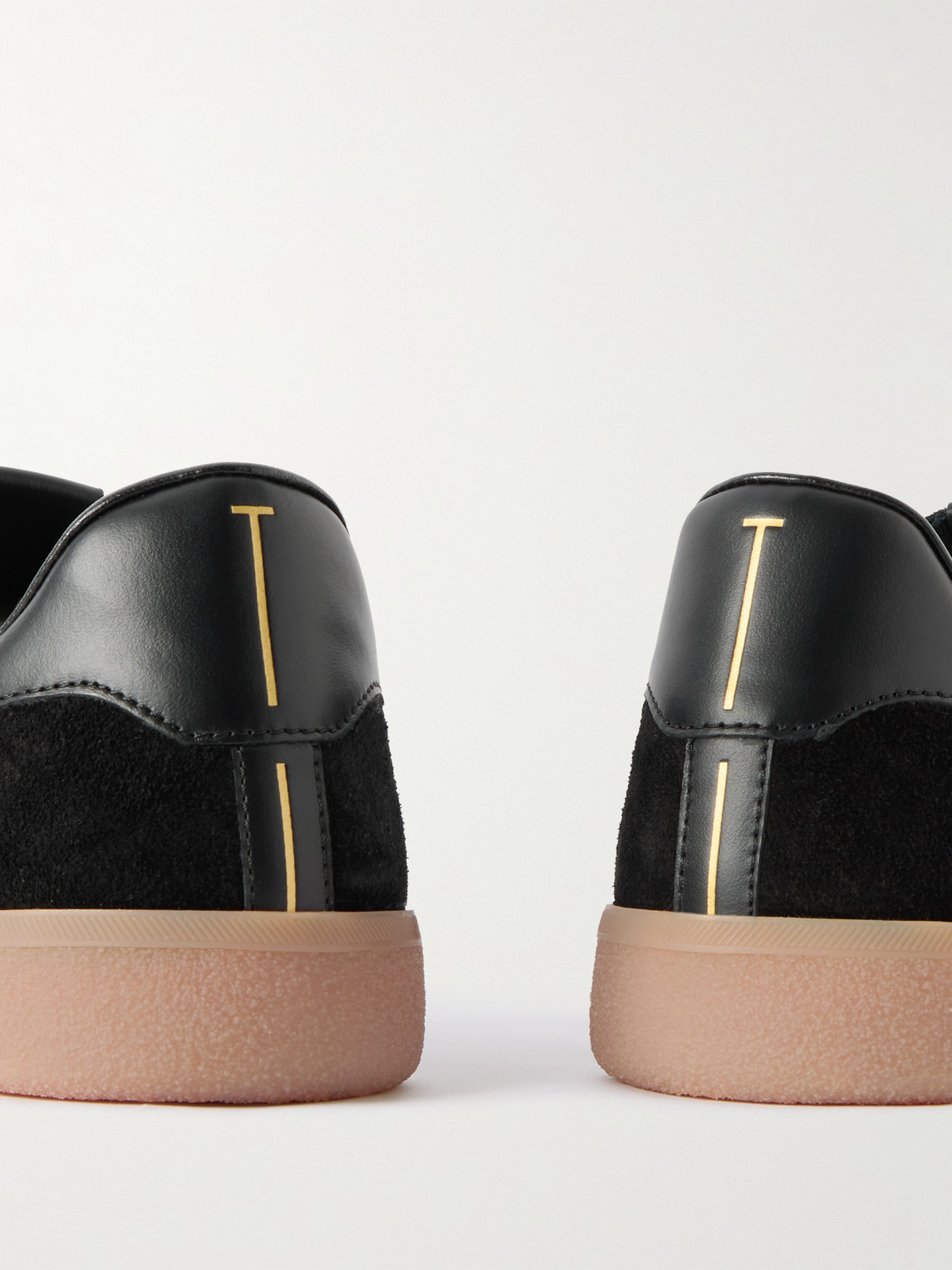 Tom Ford Leather-trimmed Suede Sneakers In Black