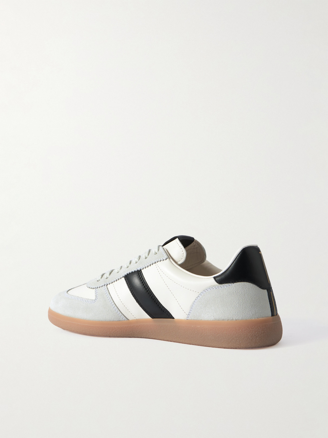 Tom Ford Suede-trimmed Leather Sneakers In Blue