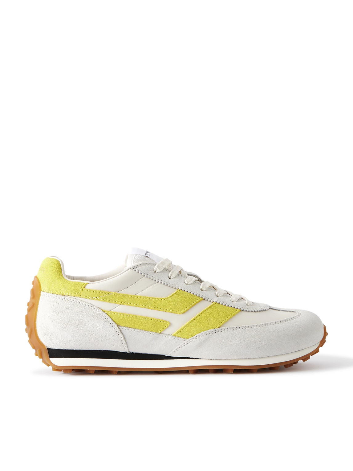 Tom Ford Mesh And Suede-trimmed Leather Sneakers In White
