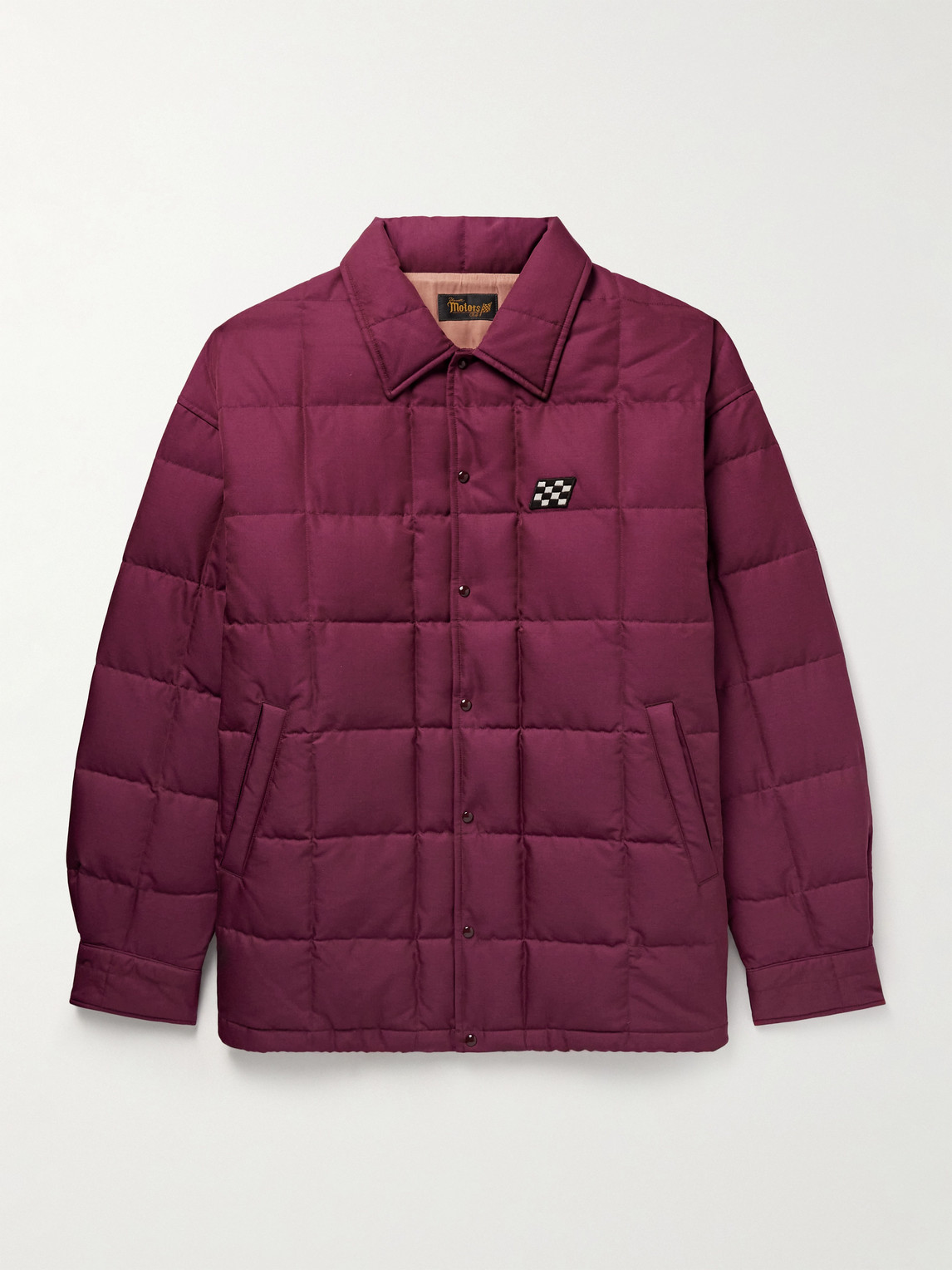 Visvim Men S Coach Down Quilted Jacket Burgundy In Red