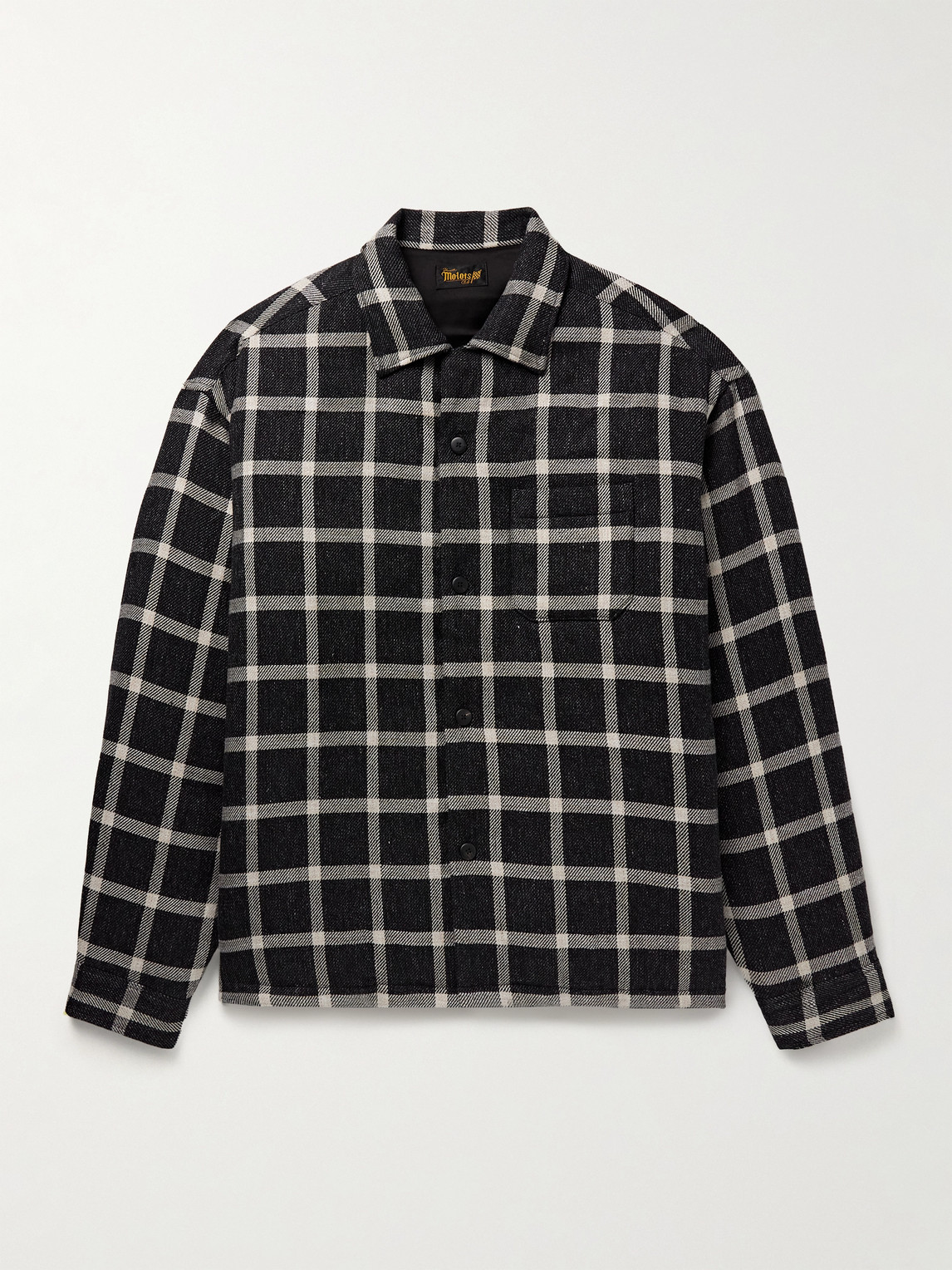 Visvim Keesey Checked Linen And Wool-blend Down Jacket In Black