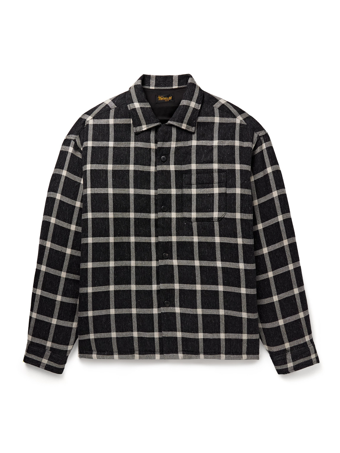 Visvim Keesey Checked Linen And Wool-blend Down Jacket In Black