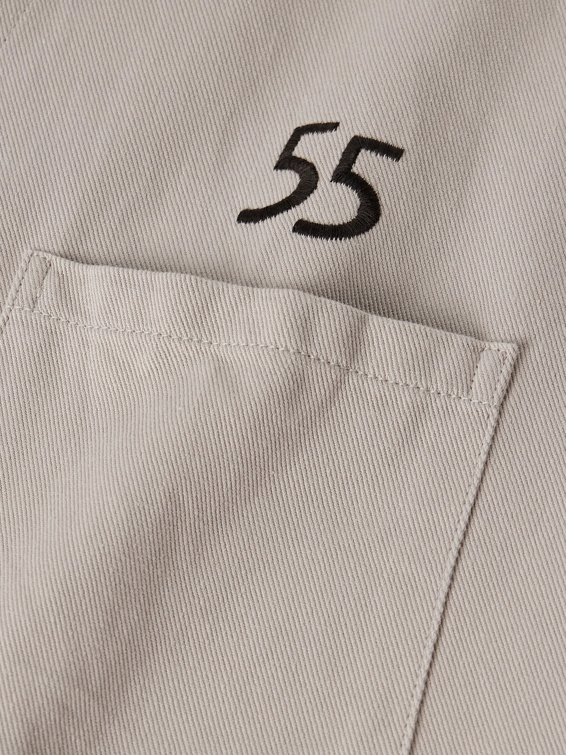 Visvim Palmer Convertible-collar Embroidered Cotton-twill Shirt In White