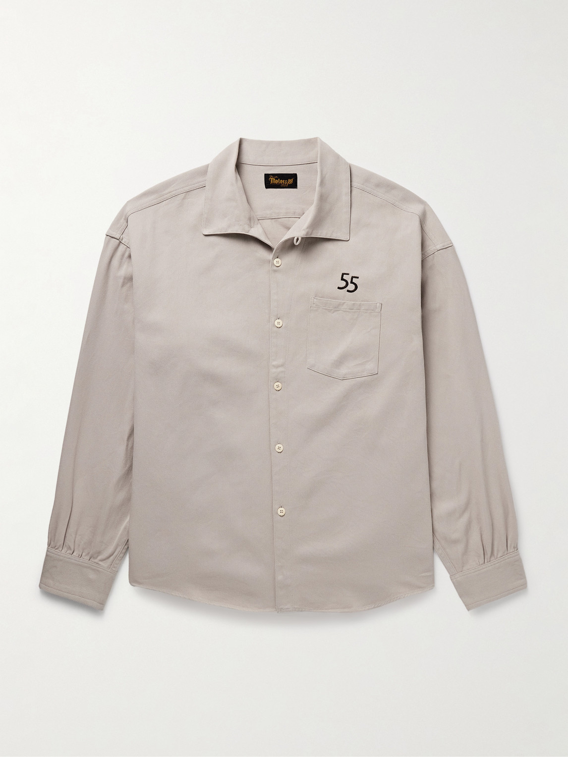 Visvim Palmer Convertible-collar Embroidered Cotton-twill Shirt In White