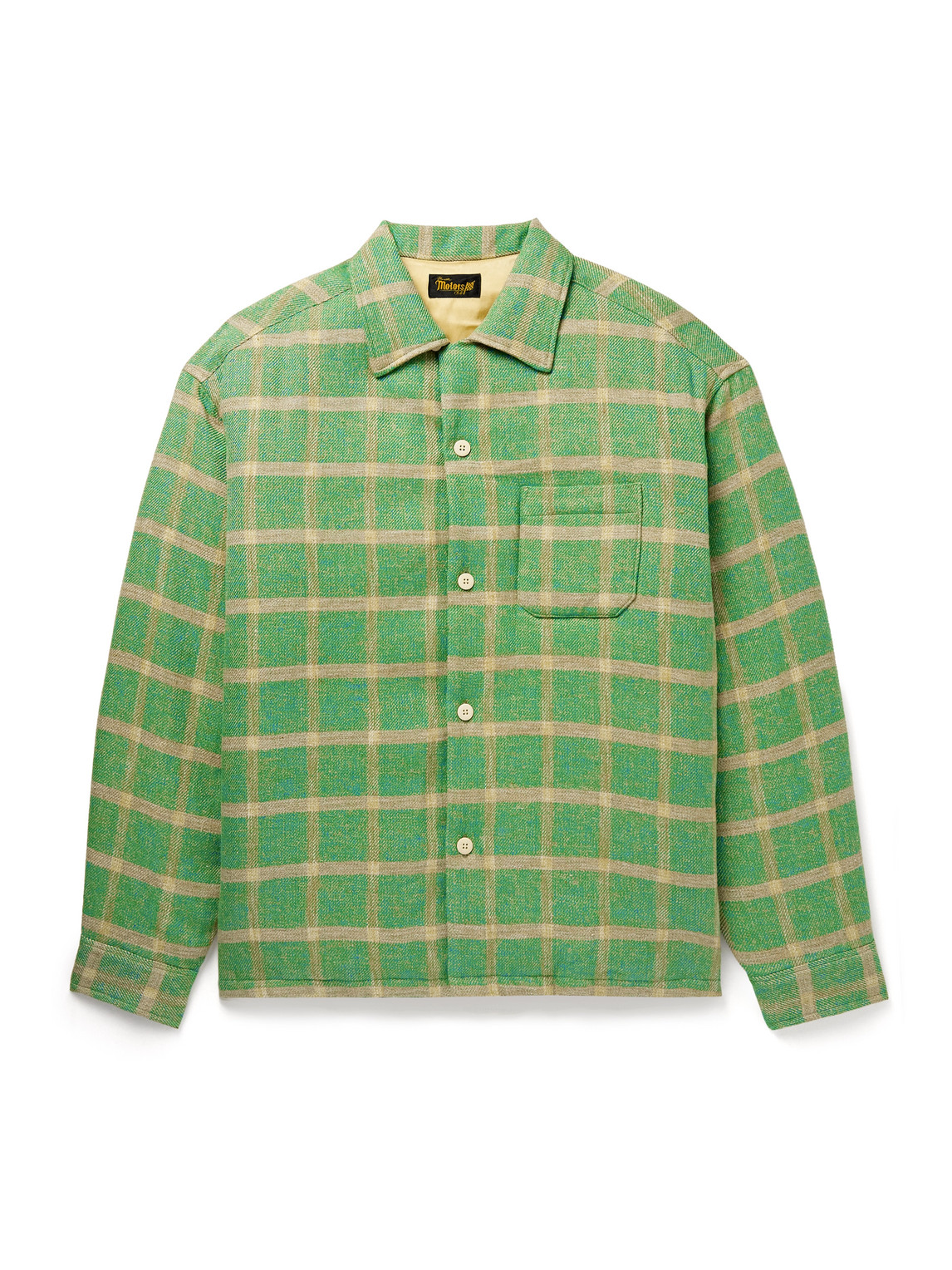 Visvim Keesey Checked Linen And Wool-blend Down Jacket In Green