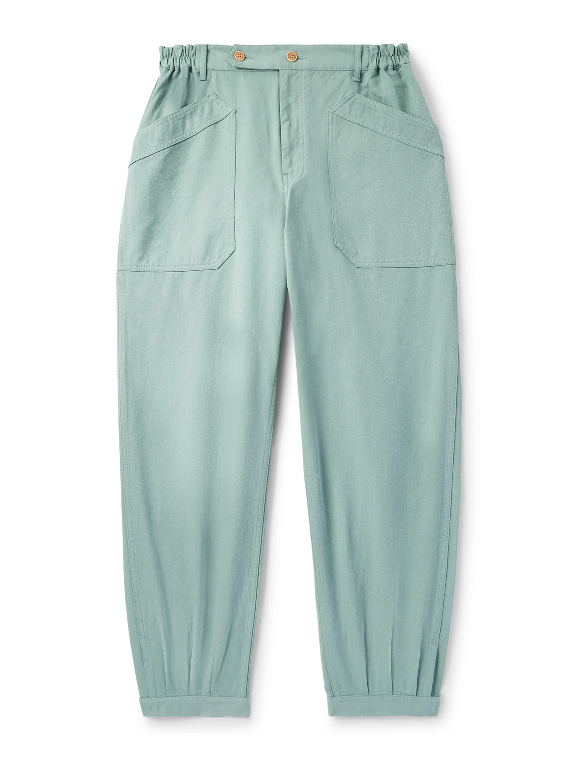 Visvim Carrol Tapered Cotton-twill Trousers In Blue