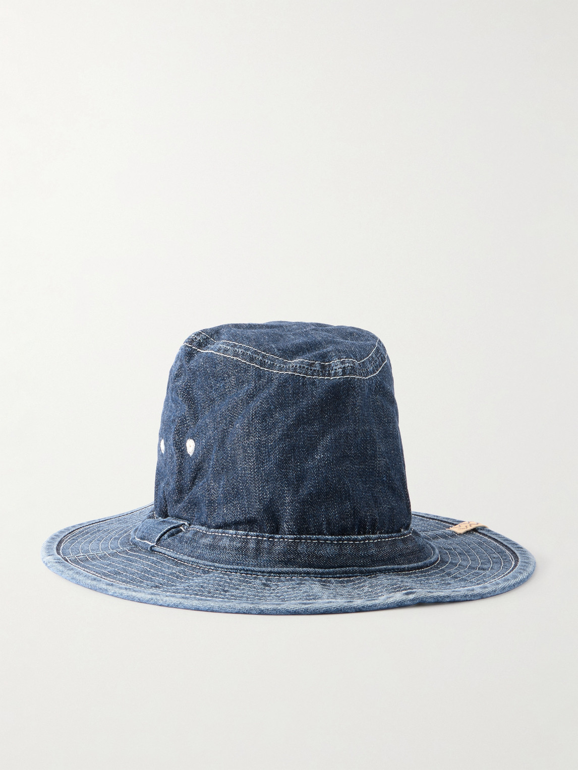 Visvim Buckley Logo-appliqued Denim Fedora In Blue