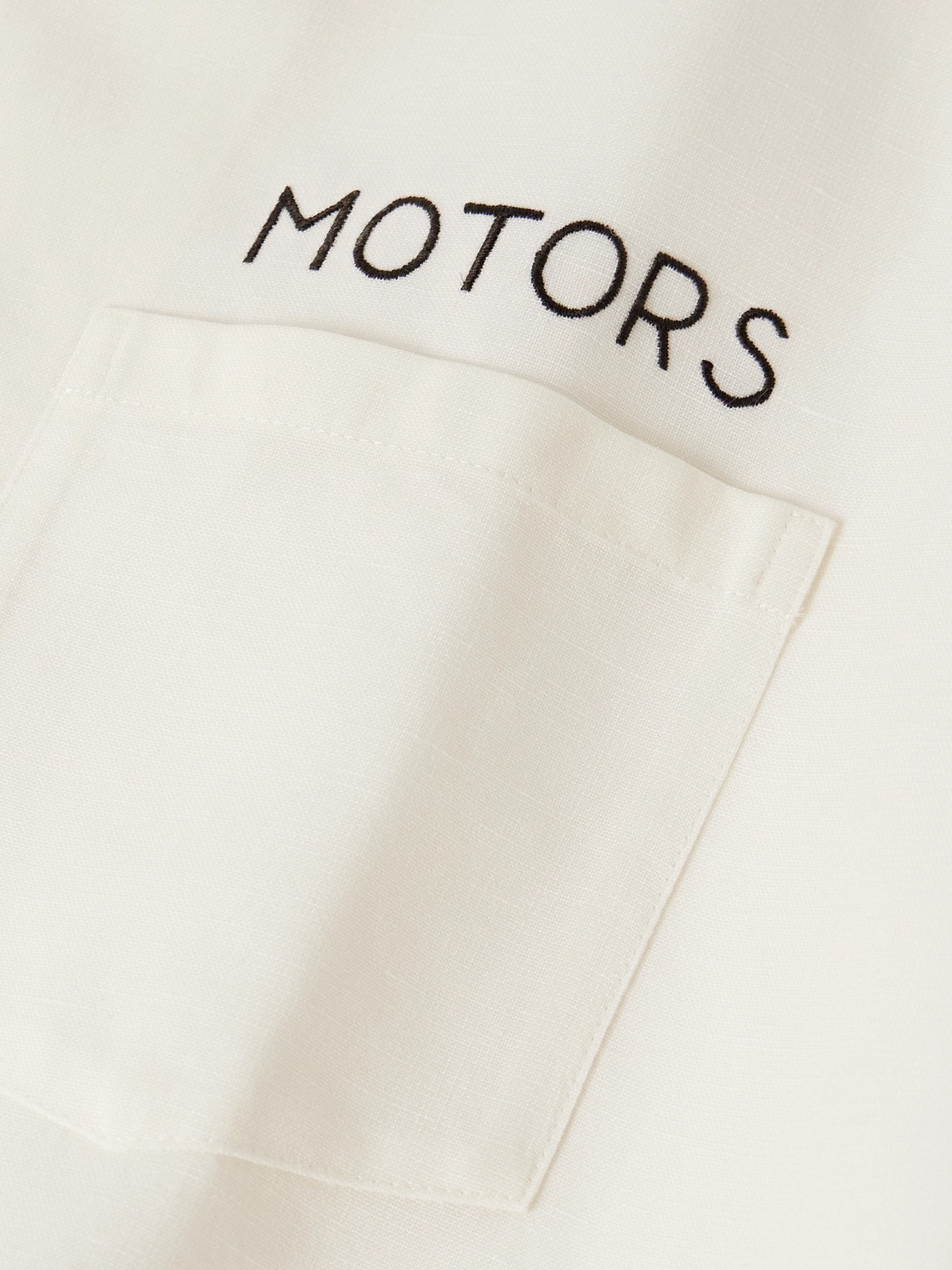 Visvim Crosby Convertible-collar Embroidered Wool And Linen-blend Shirt In White