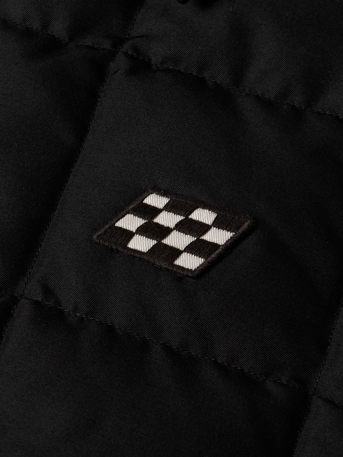 Visvim Coach Appliquéd Quilted Wool And Silk-blend Twill Down Jacket In Black