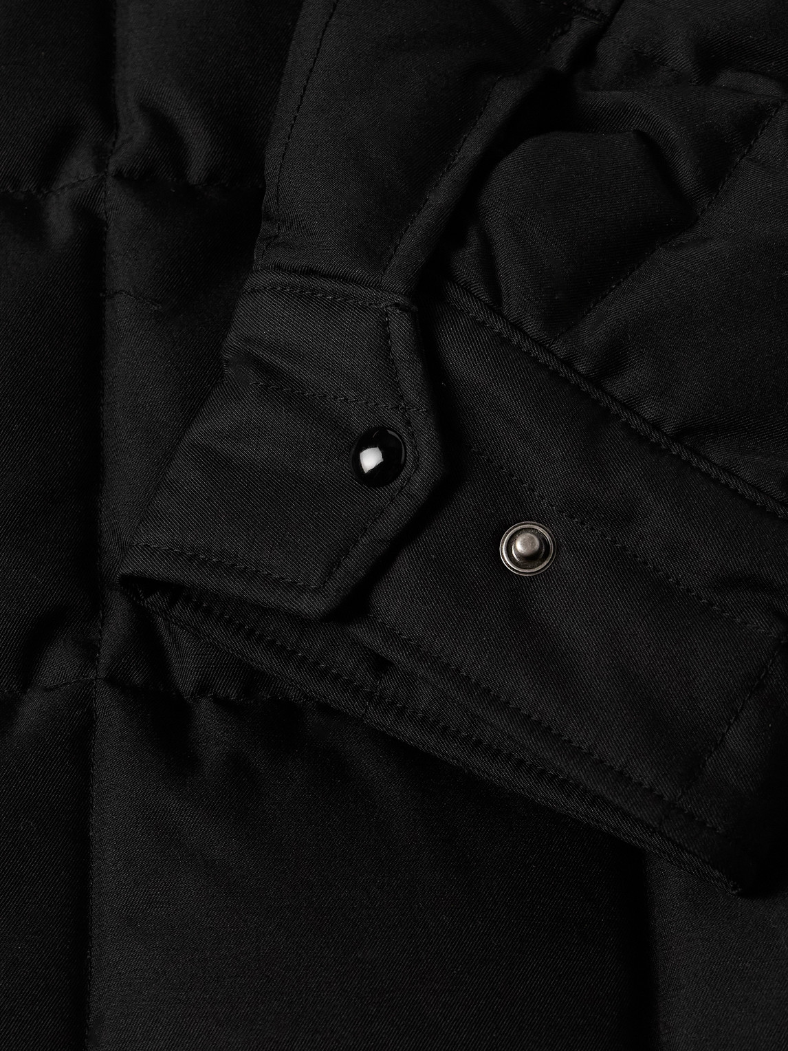 Visvim Coach Appliquéd Quilted Wool And Silk-blend Twill Down Jacket In Black