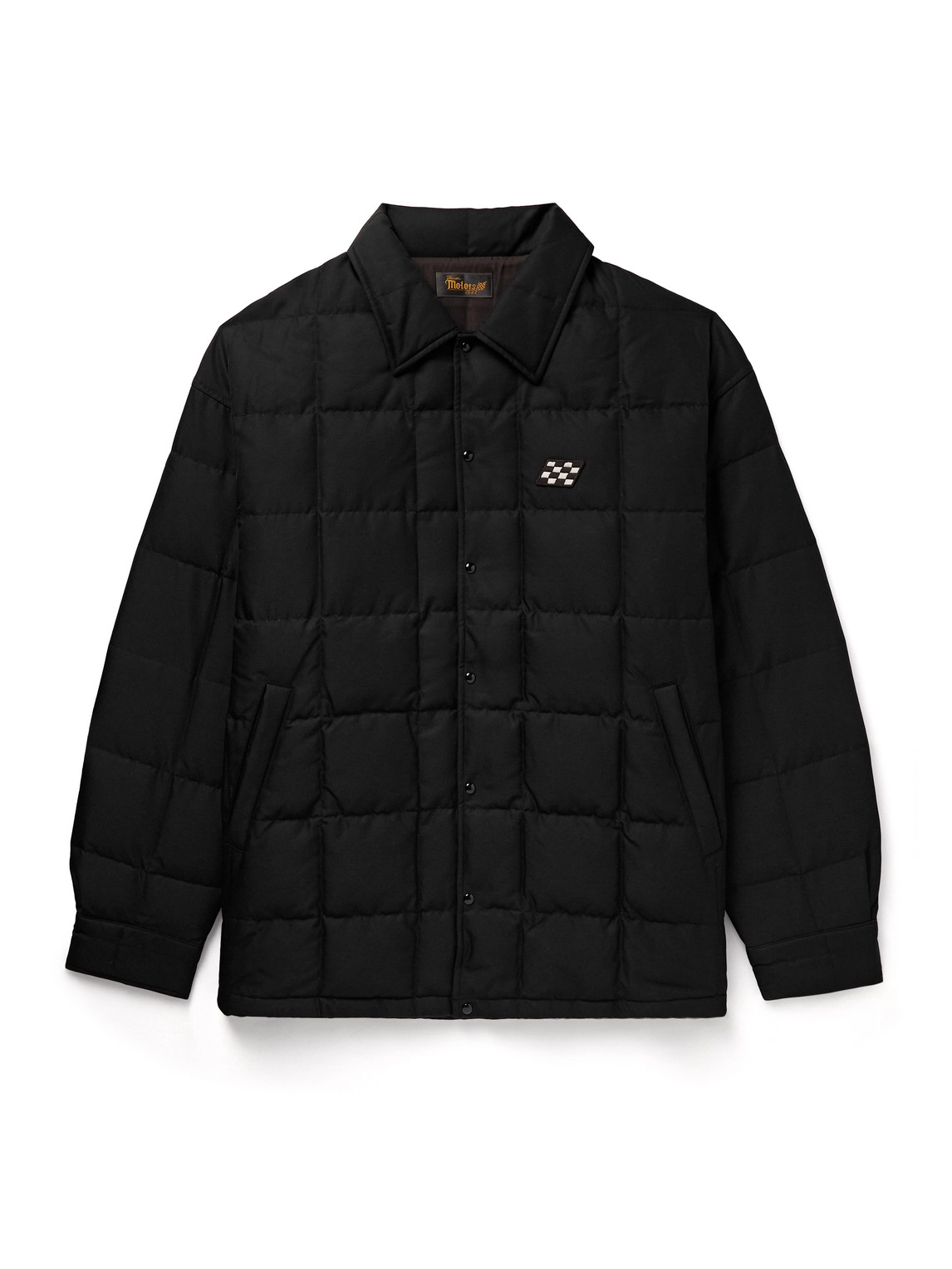 Visvim Coach Appliquéd Quilted Wool And Silk-blend Twill Down Jacket In Black