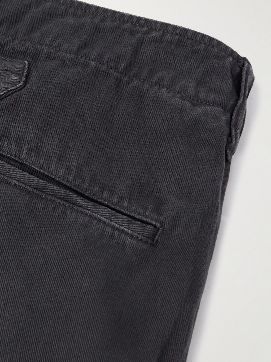 Visvim Crash Straight-leg Distressed Cotton-twill Chinos In Black