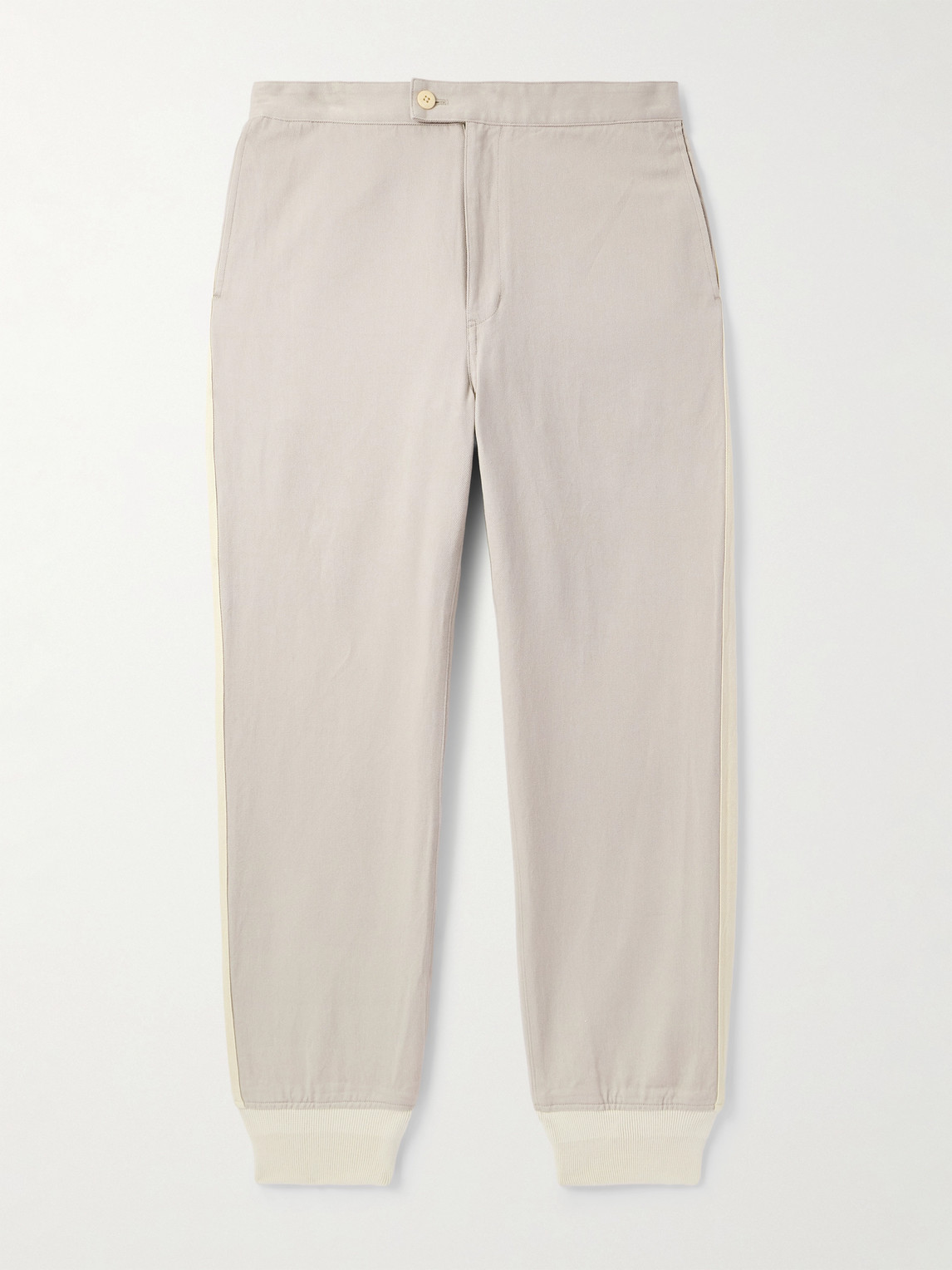 Visvim – Bertone Tapered Grosgrain-Striped Cotton-Twill Trousers