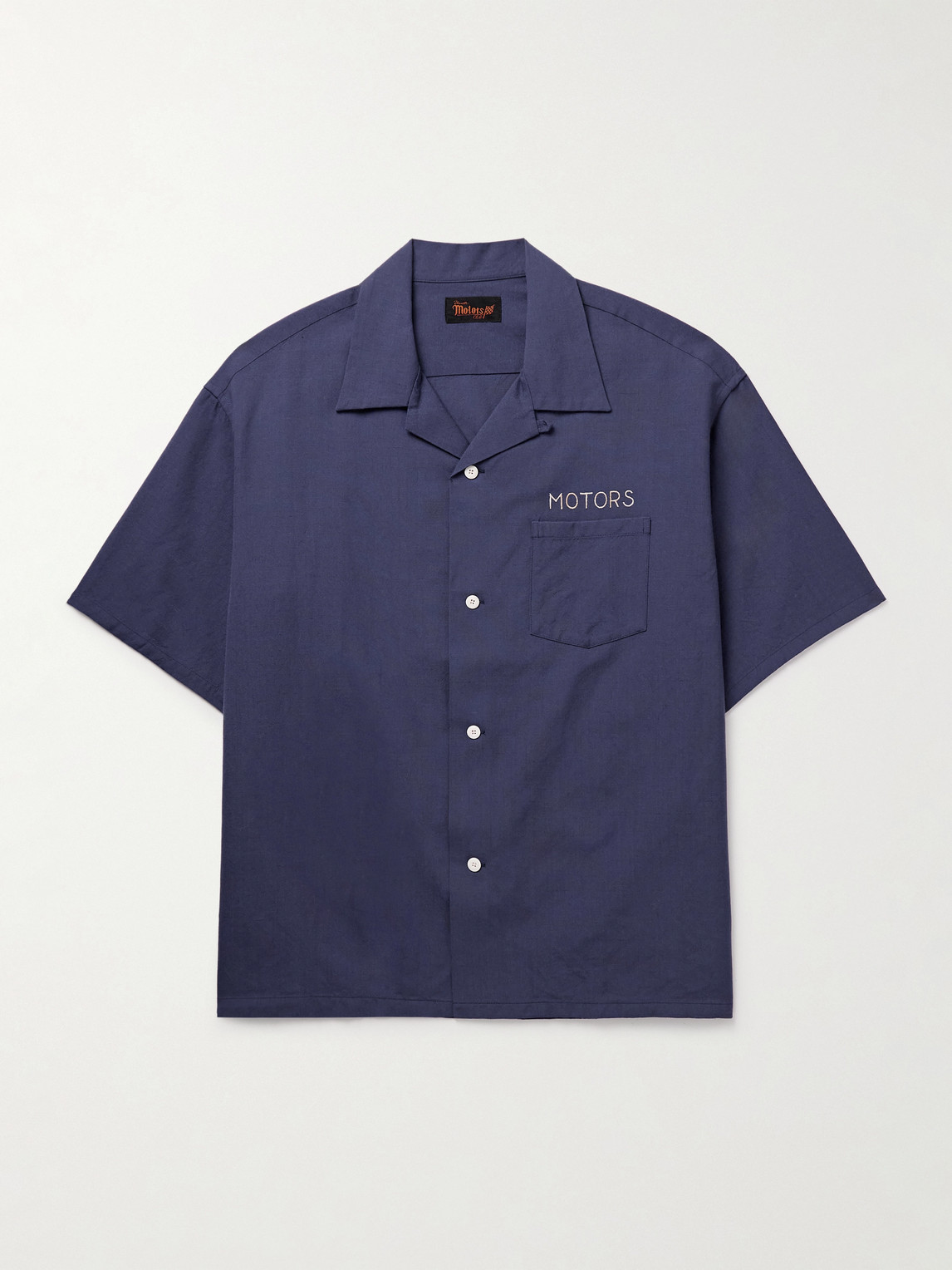 Visvim Crosby Convertible-collar Embroidered Wool And Linen-blend Shirt In Blue