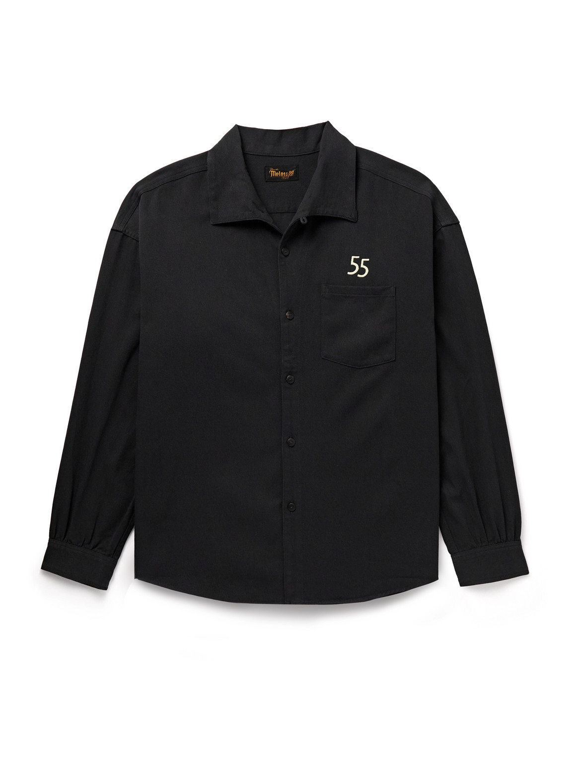 Visvim Palmer Convertible-collar Embroidered Cotton-twill Shirt In Blue