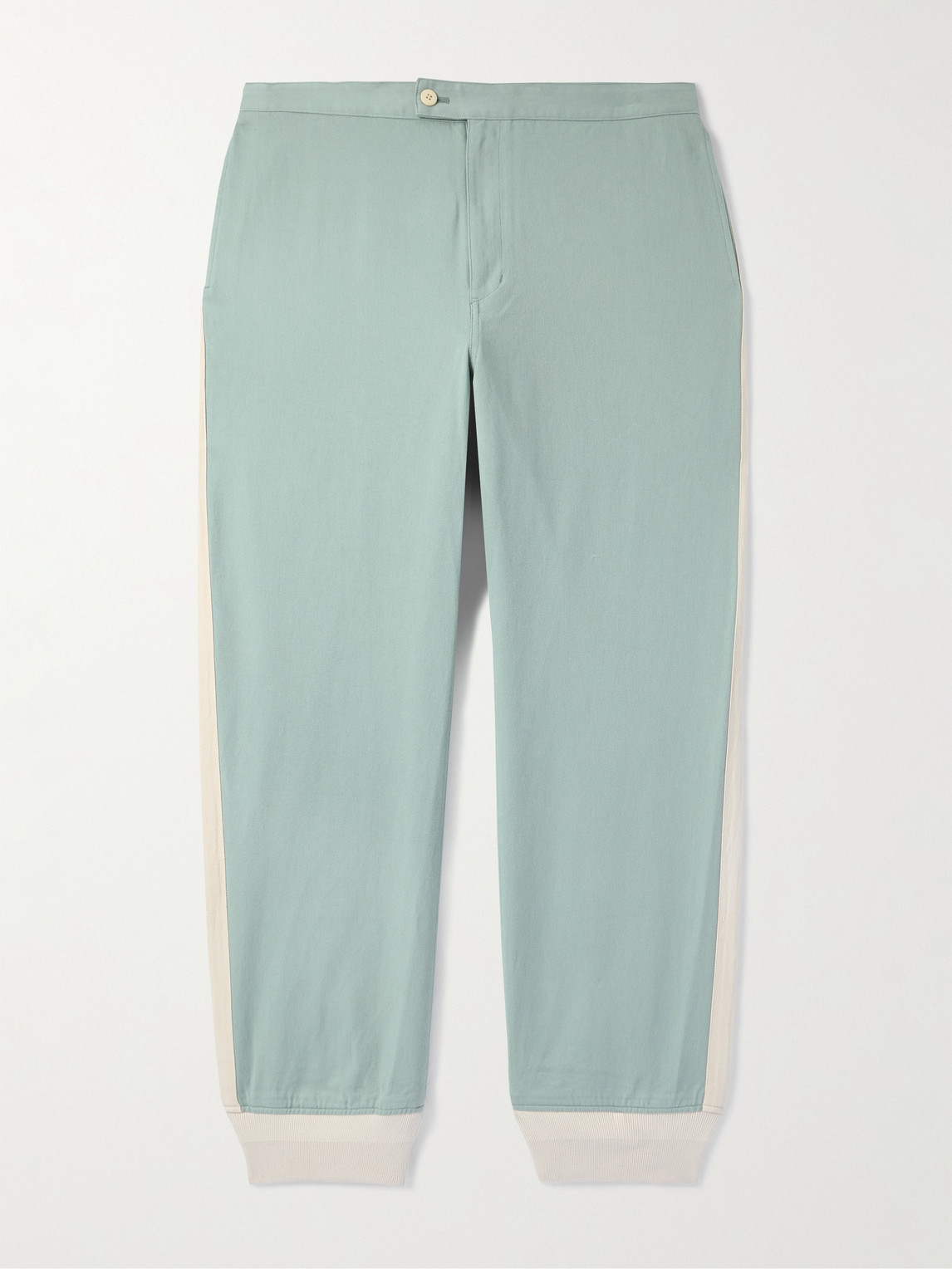 Visvim Bertone Tapered Grosgrain-striped Cotton-twill Trousers In Multi