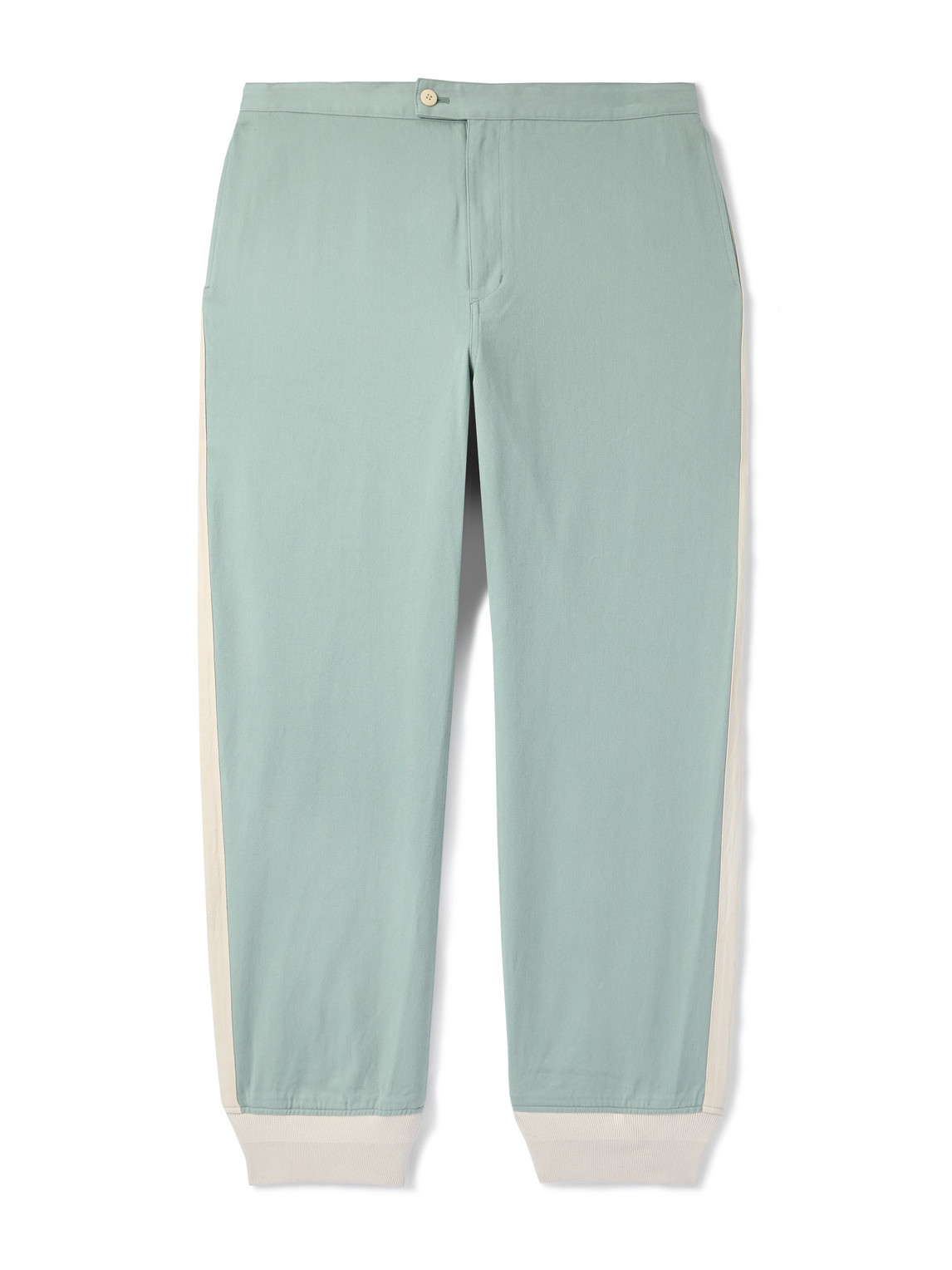 Visvim Bertone Tapered Grosgrain-striped Cotton-twill Trousers In Multi