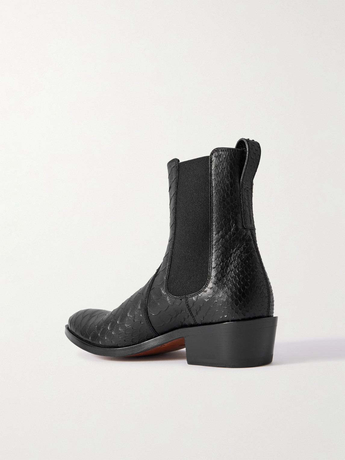 Tom Ford Python-effect Leather Chelsea Boots In Black