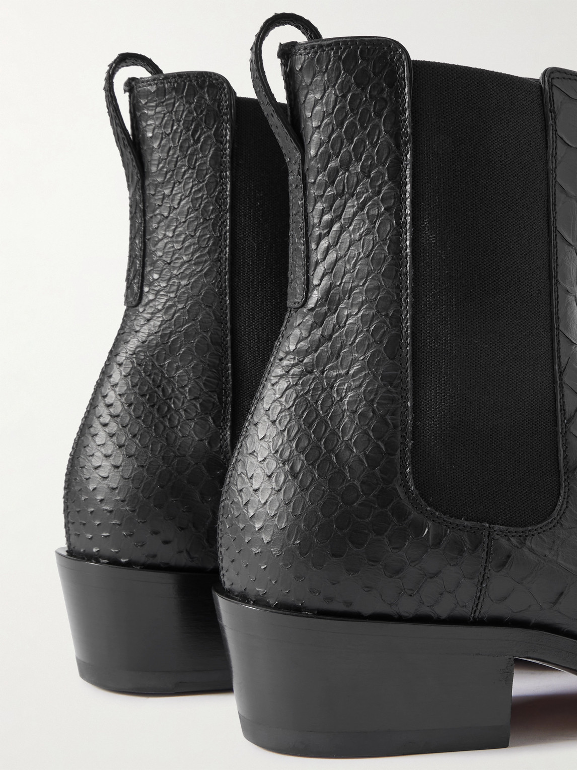 Tom Ford Python-effect Leather Chelsea Boots In Black
