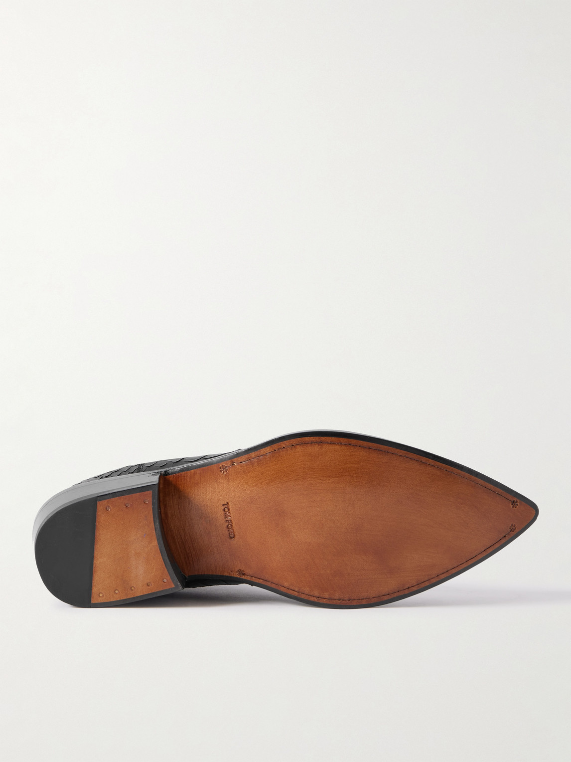 Tom Ford Python-effect Leather Chelsea Boots In Black
