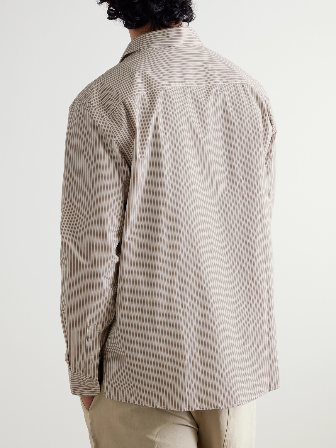  Ssam - Striped Cotton Shirt - Men - Brown - S 