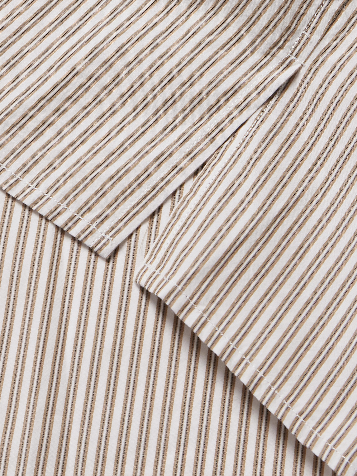  Ssam - Striped Cotton Shirt - Men - Brown - S 