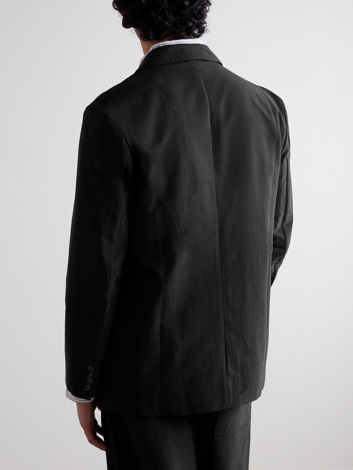 Ssam Cotton And Silk-blend Blazer In Gray