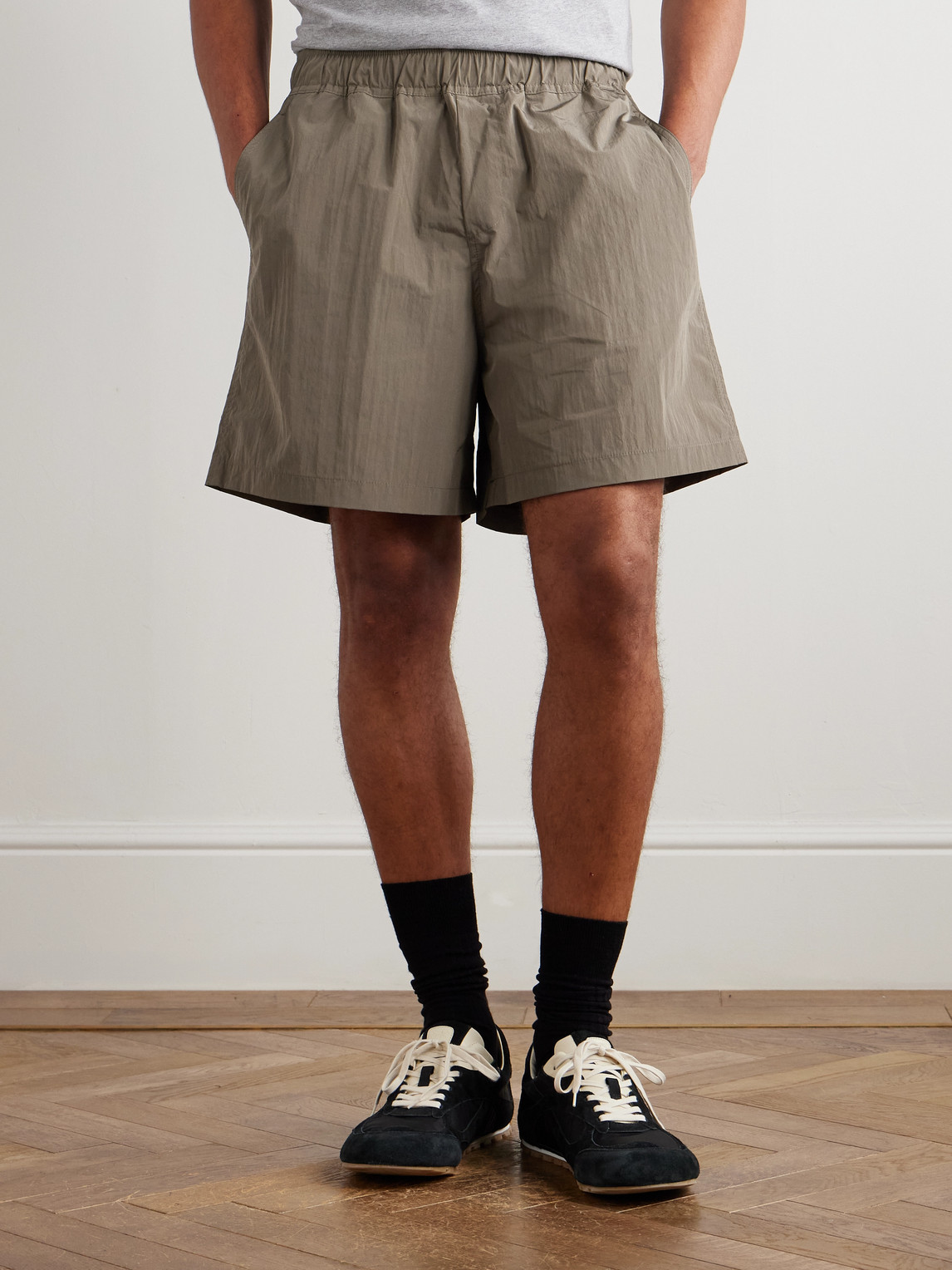  Ssam - Wide-leg Shell Shorts - Men - Brown - L 