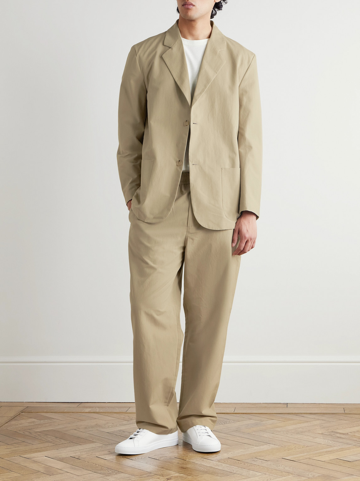 Ssam Cotton And Silk-blend Blazer In Neutral