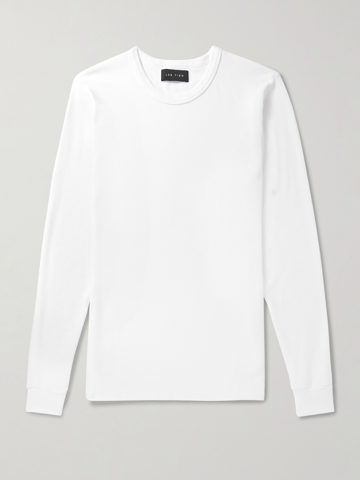 Les Tien Slim-fit Cotton-blend Piqué T-shirt In White