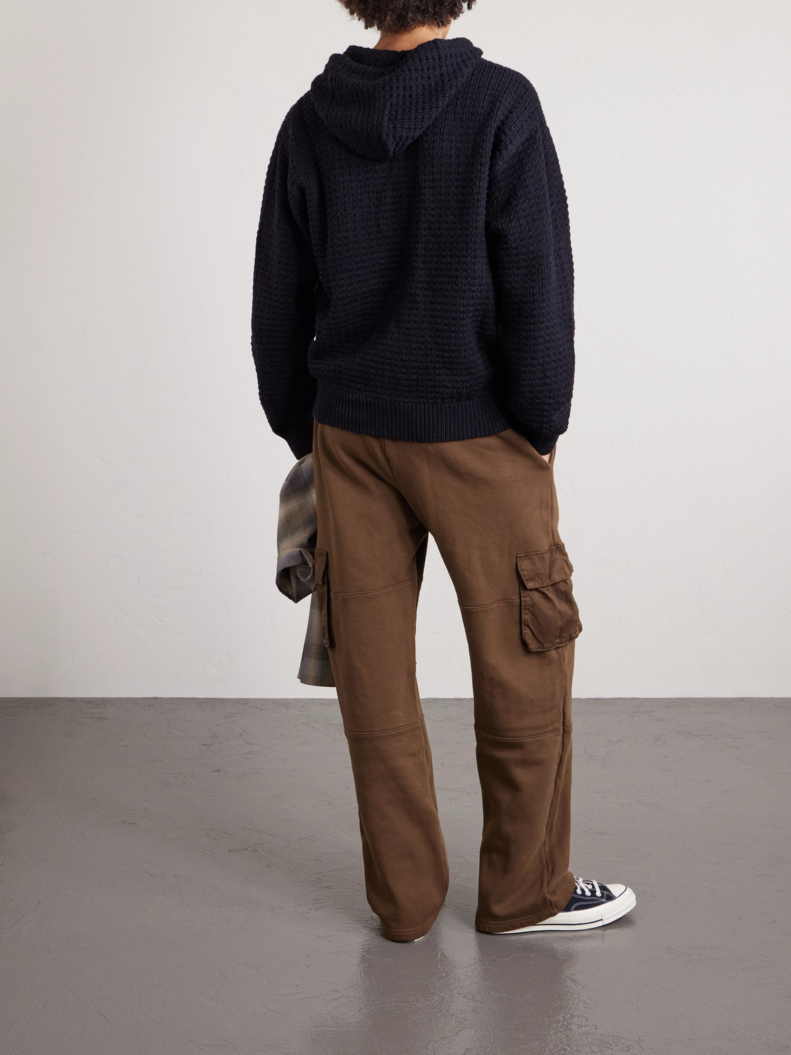 Les Tien - Heavyweight Straight-leg Structured-fleece Cotton-jersey Drawstring Cargo Trousers - Men - Brown - M 