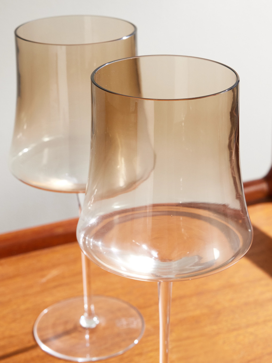  Brunello Cucinelli - Set Of Two Murano Wine Glasses - Men - Brown 