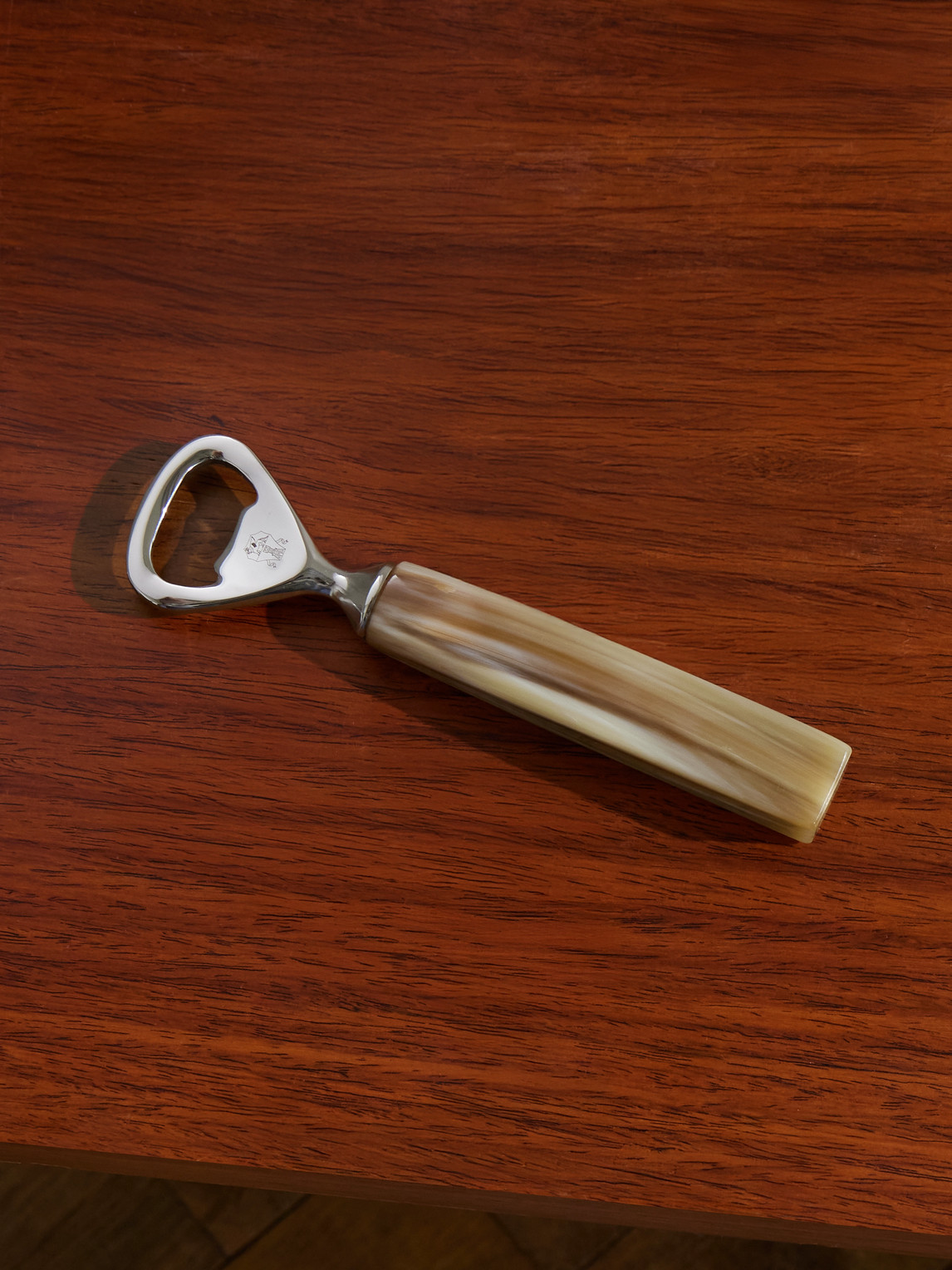 Brunello Cucinelli Horn And Stainless Steel Bottle Opener In Brown