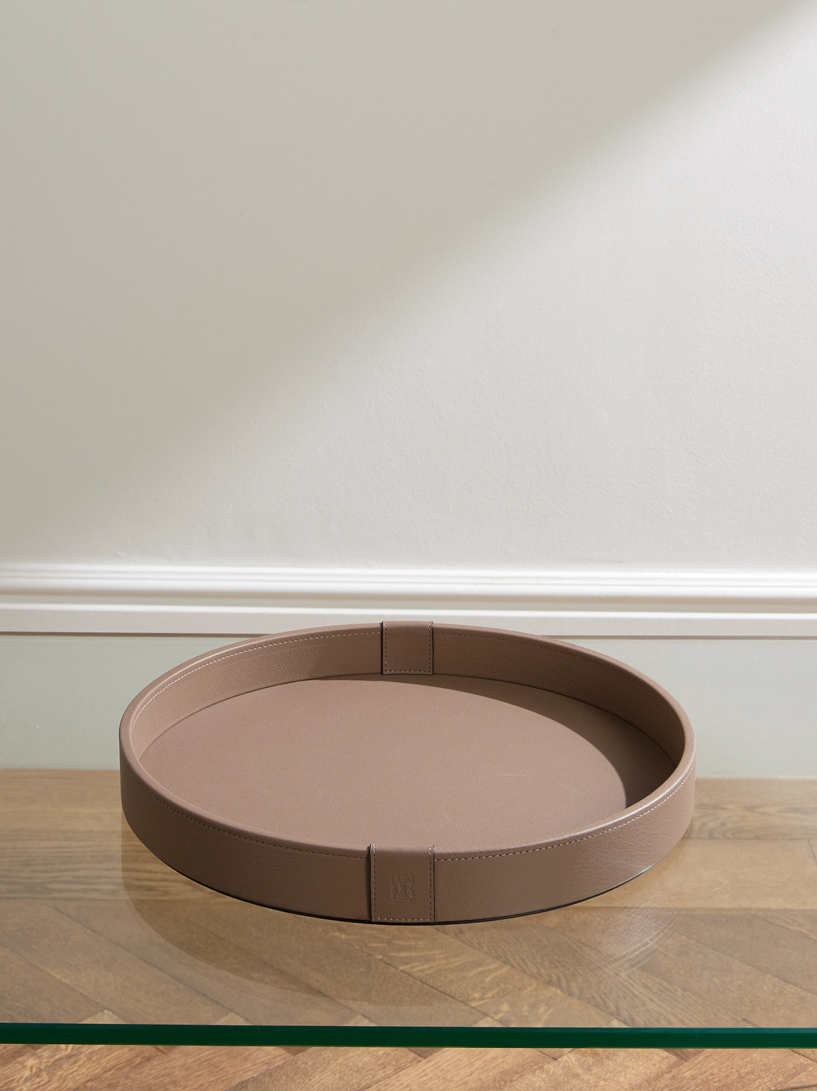 Brunello Cucinelli Leather And Wood Tray In Brown