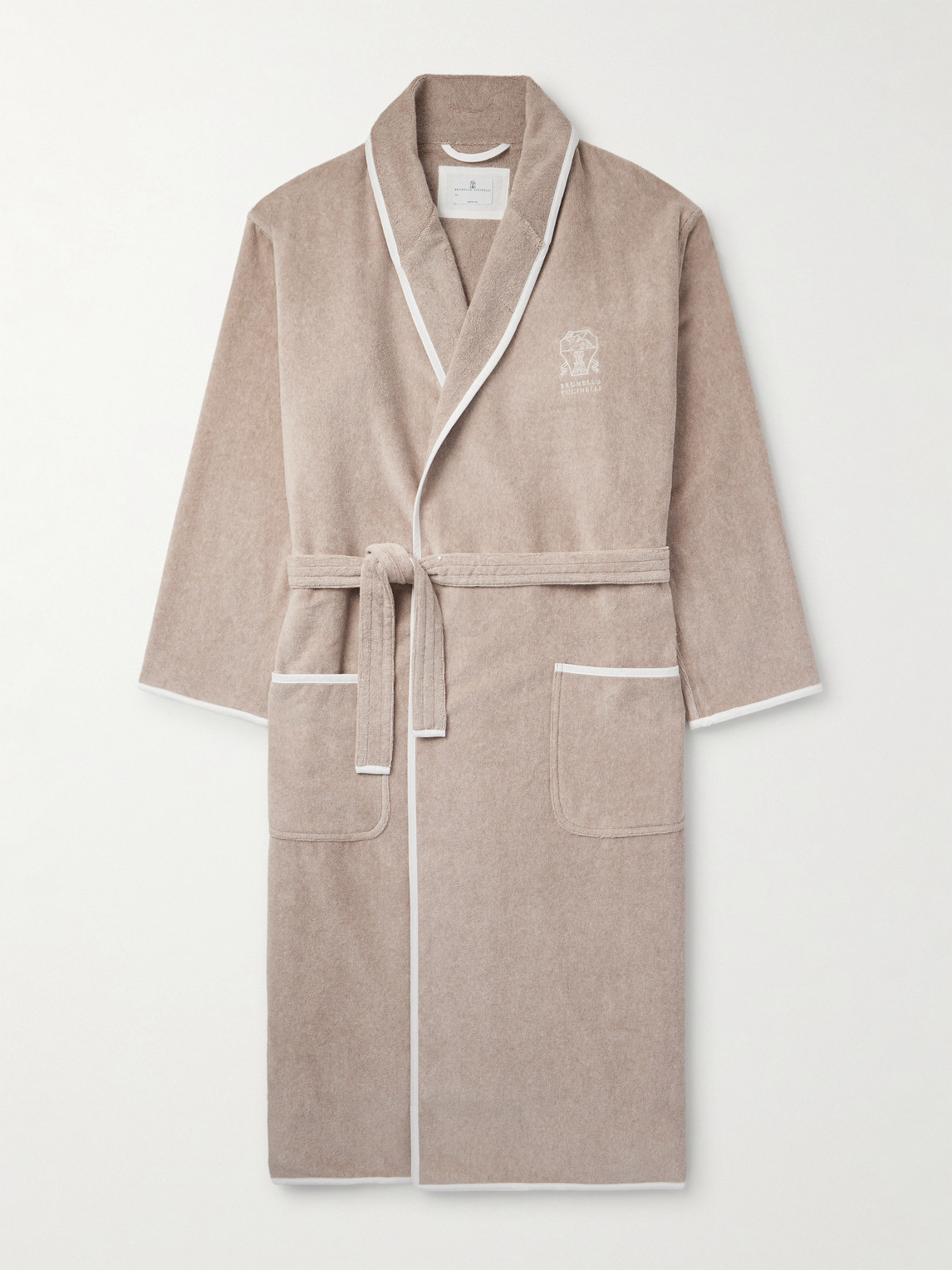 Brunello Cucinelli Cotton-terry Bathrobe In Neutral