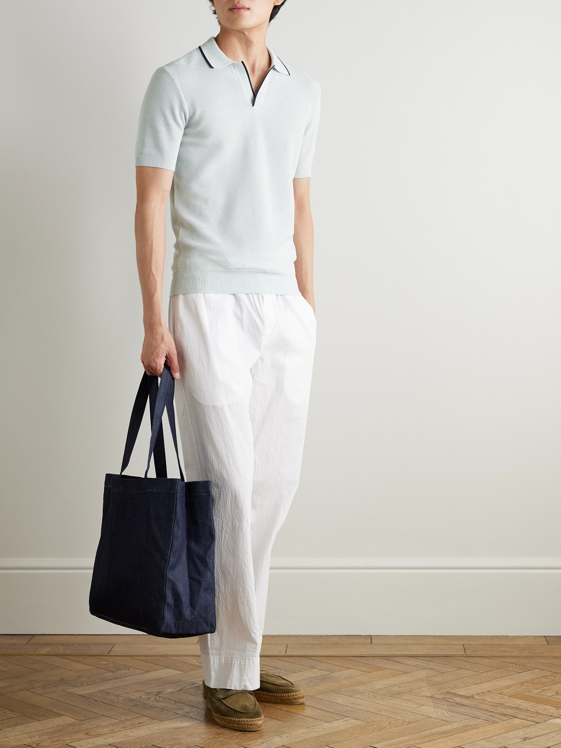 Orlebar Brown Horton Cotton-piqué Polo Shirt In Blue