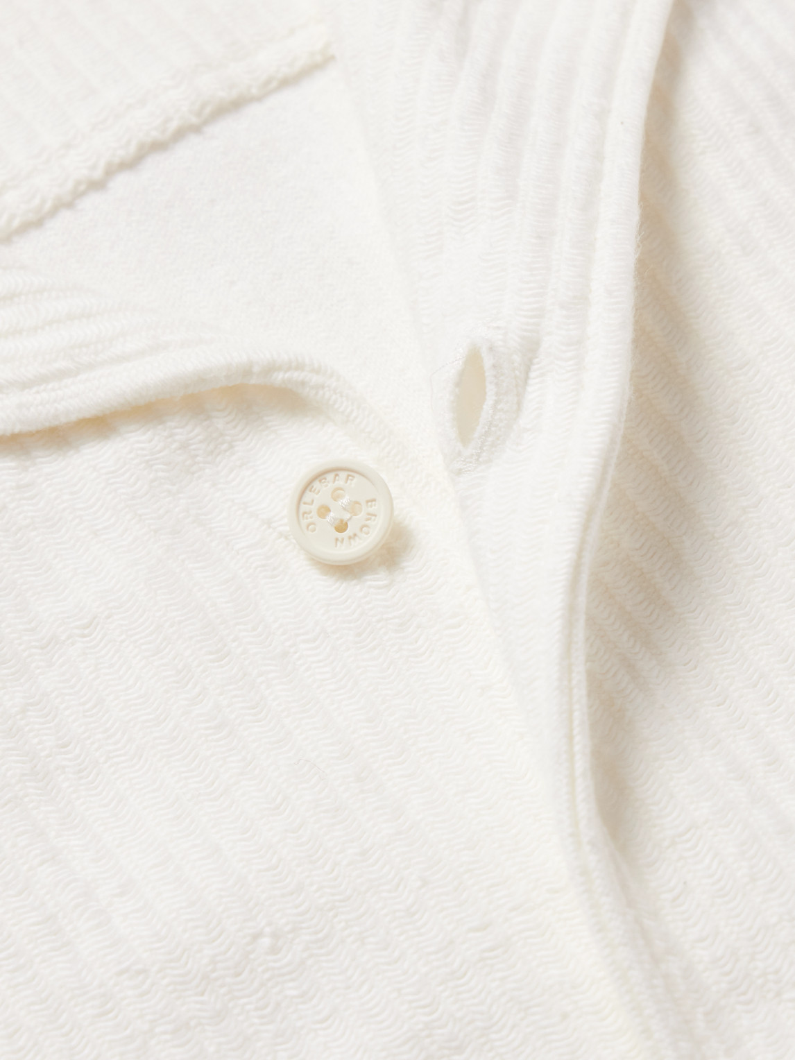 Orlebar Brown Howell Camp-collar Ribbed Organic Cotton Shirt In White