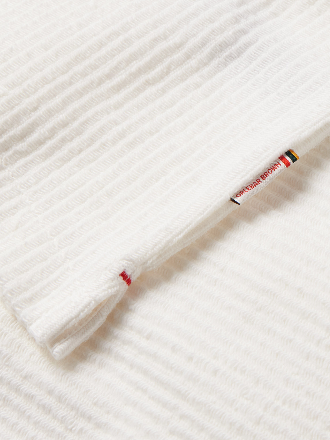 Orlebar Brown Howell Camp-collar Ribbed Organic Cotton Shirt In White