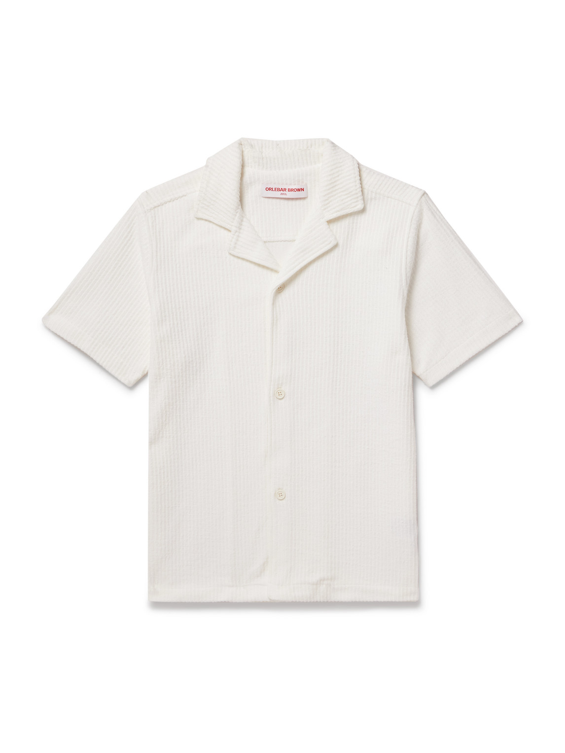 Orlebar Brown Howell Camp-collar Ribbed Organic Cotton Shirt In White