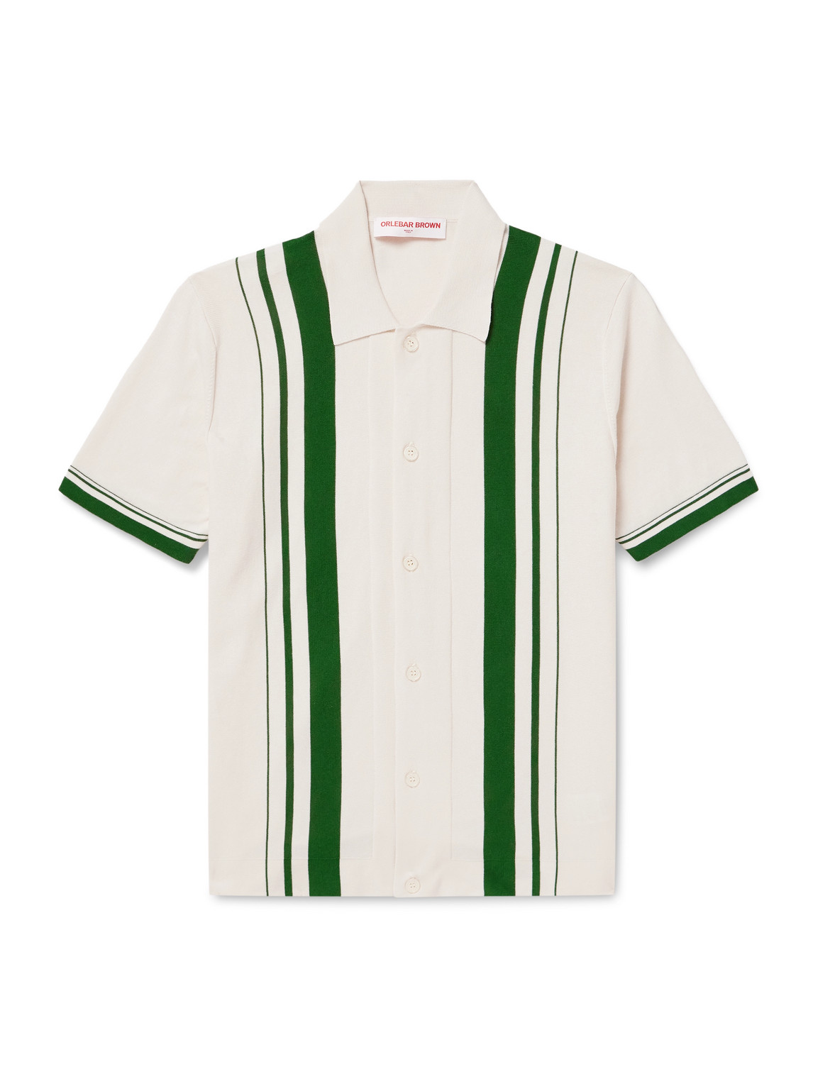 Orlebar Brown Tiernan Striped Organic Cotton Shirt In Animal Print