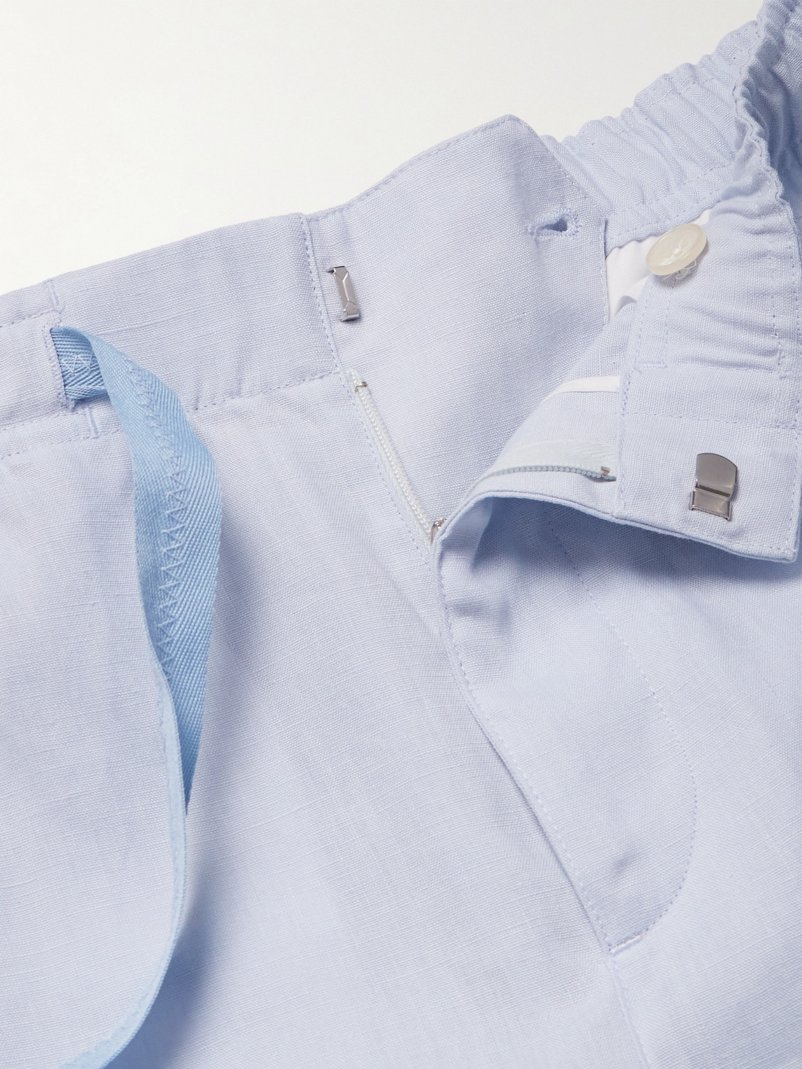 Orlebar Brown Alex Tapered Linen Drawstring Trousers In Blue