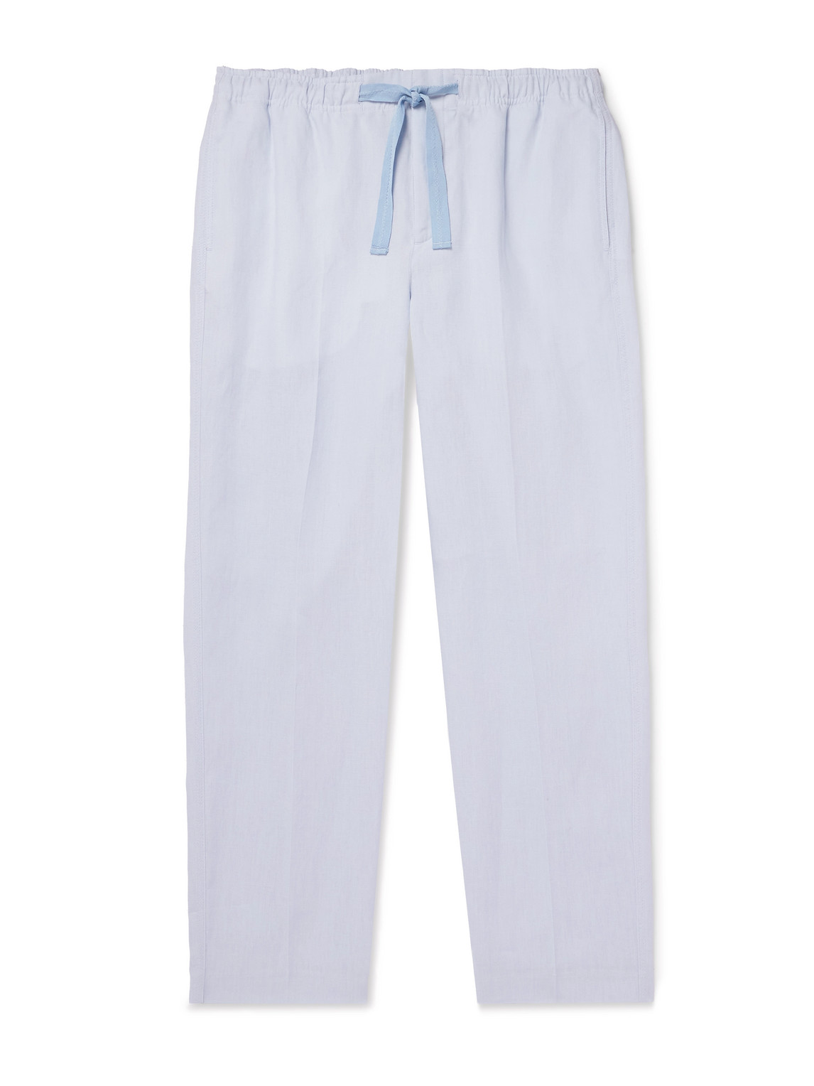 Orlebar Brown Alex Tapered Linen Drawstring Trousers In Blue