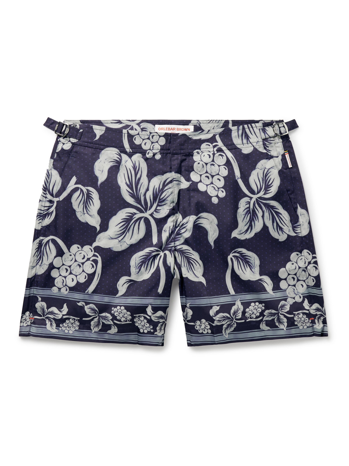 Orlebar Brown Bulldog Petralis Straight-leg Mid-length Printed Recycled Swim Shorts In Black