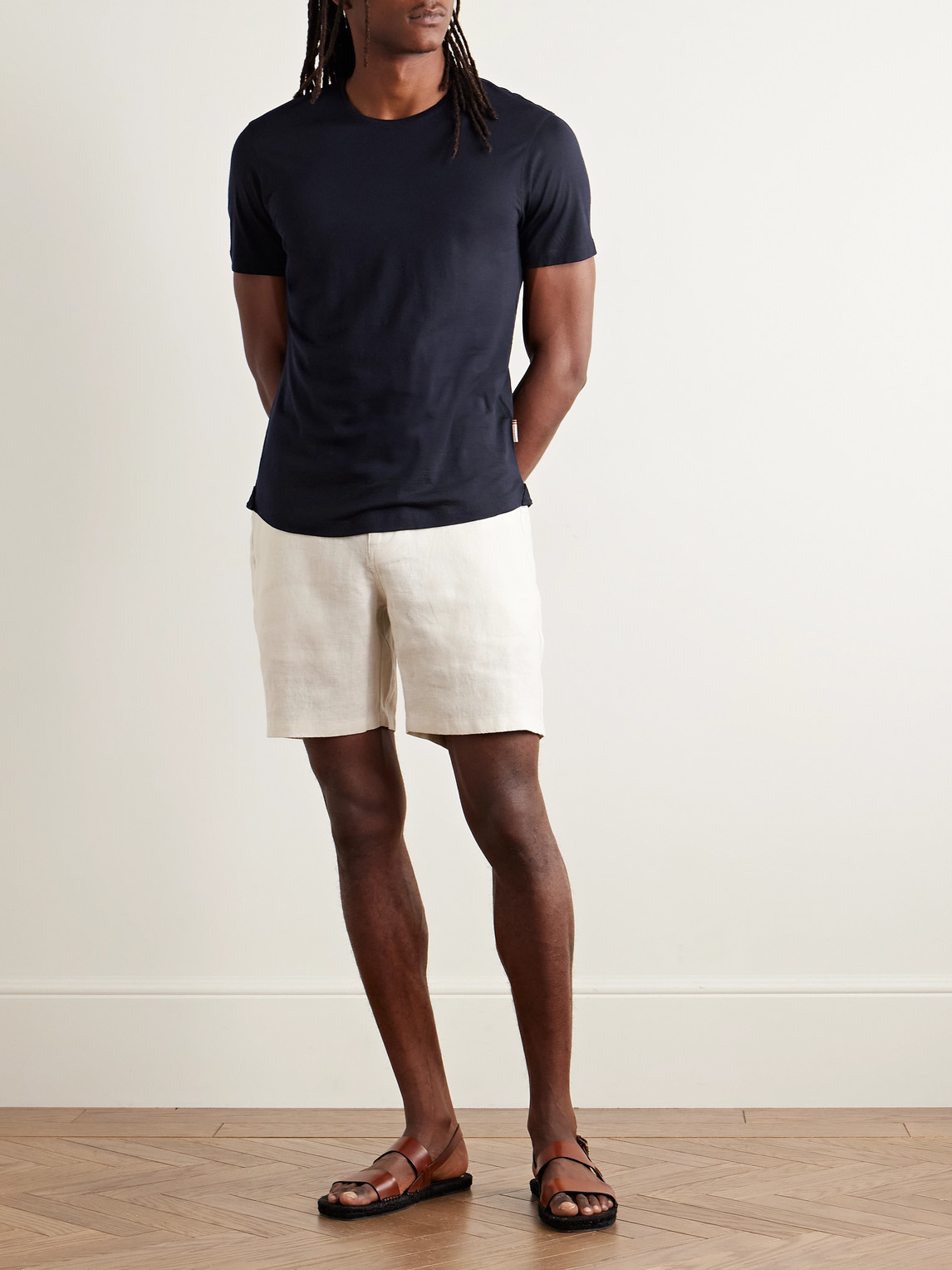 Orlebar Brown Ob-t Slim-fit Merino Wool-jersey T-shirt In Blue