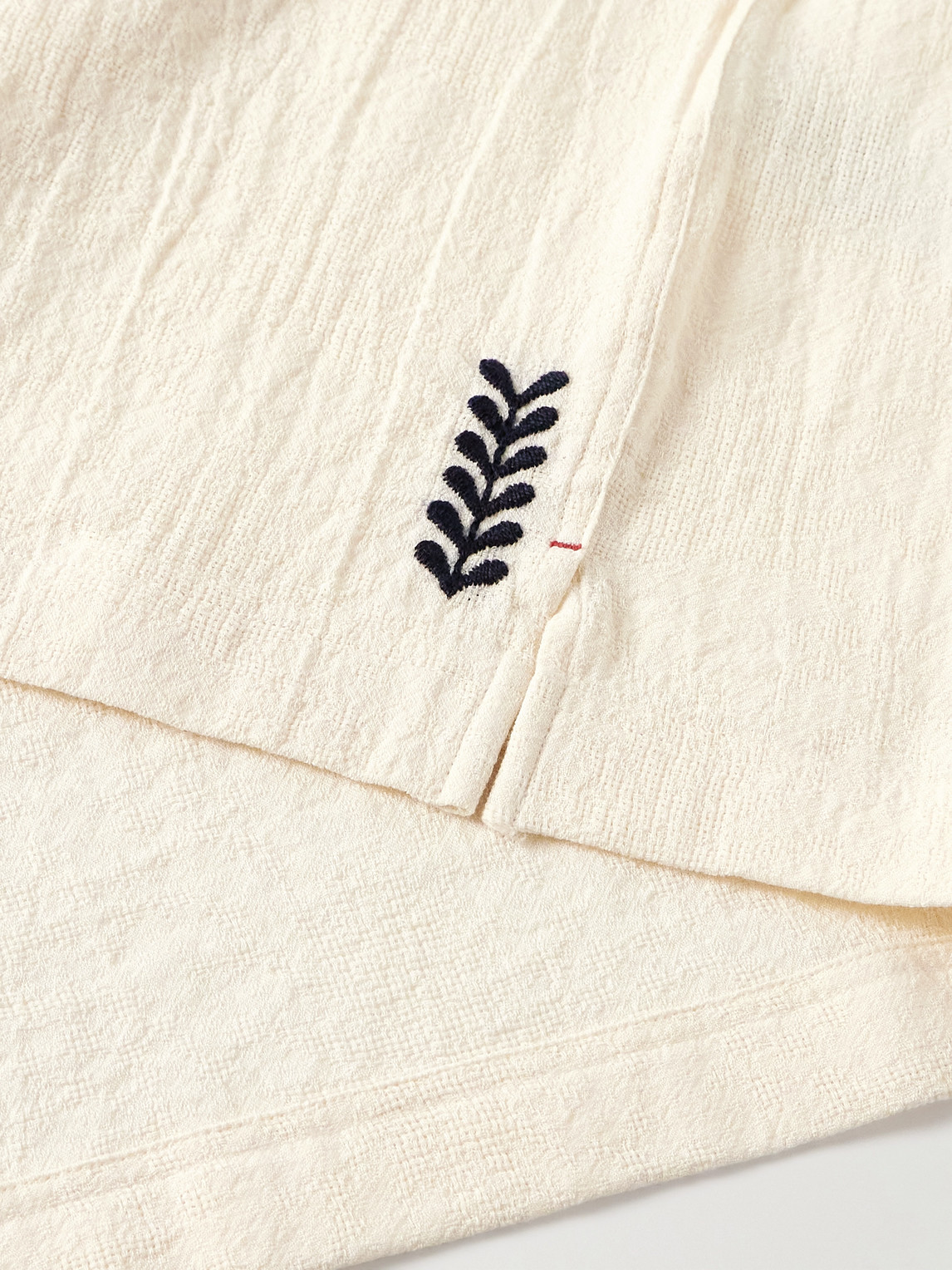 Orlebar Brown Ridley Embroidered Organic Cotton-gauze Polo Shirt In Multi