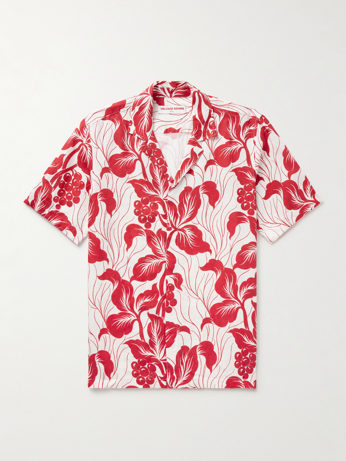 Orlebar Brown Maitan Camp-Collar Floral-Print Linen hirt - Men