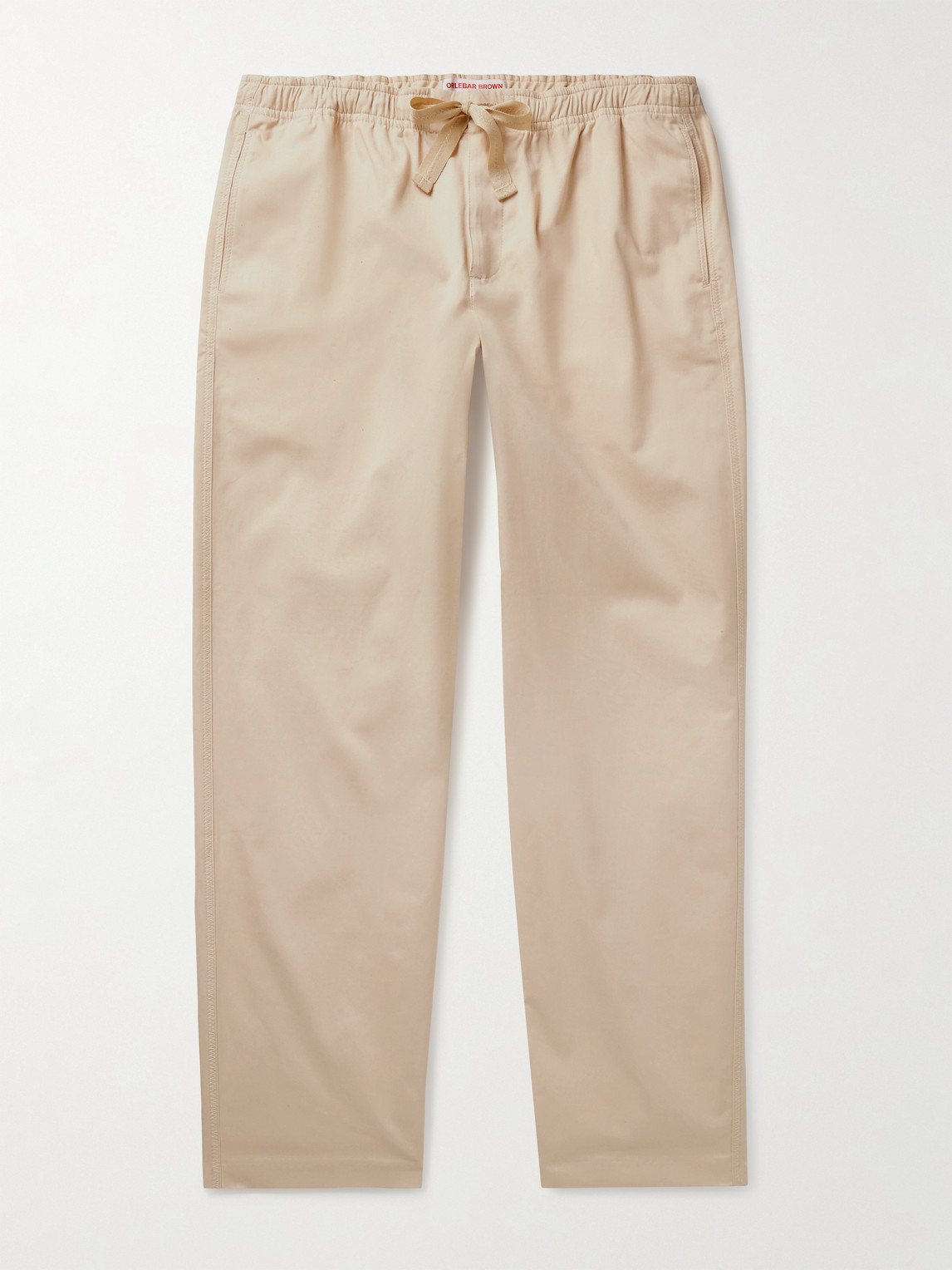 Orlebar Brown Alex Slim-fit Brushed Cotton-blend Twill Drawstring Trousers In Neutral