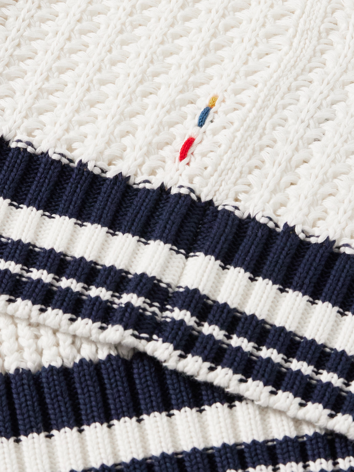 Orlebar Brown Swift Crocheted Organic Cotton Polo Shirt In White