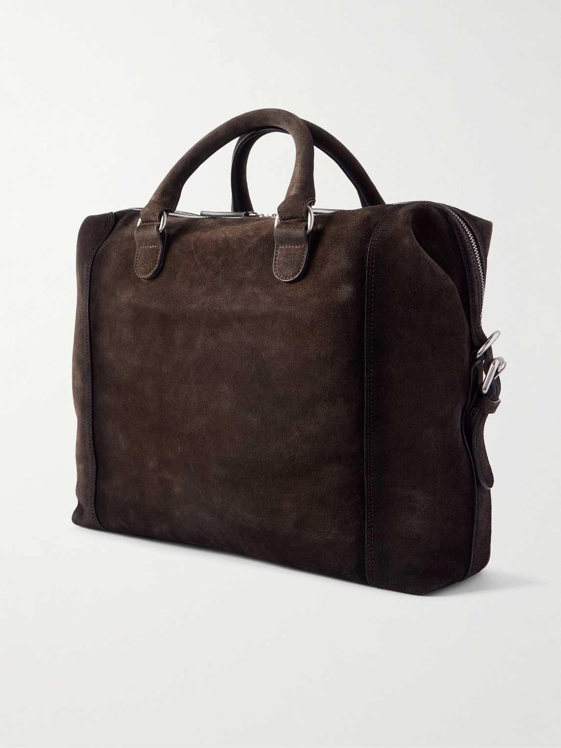 Officine Creative Jules 003 Airbrushed Suede Briefcase In Brown